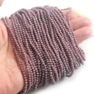 2mm Plum Purple Crystal Beads, Faceted Crystal Rondelle Spacer Bead Strands