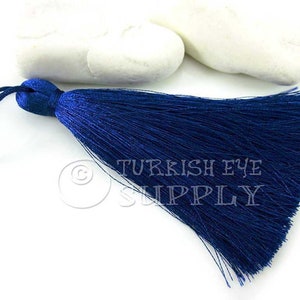 Large Thick Dark Blue Silk Tassel, Thick Silk Tassel, Hand Made Silk Thread Tassel, Tassel Finding, Tassel Necklace, Jewelry Supplies, CC413
