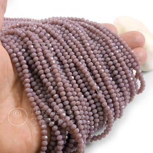 4mm Purple Crystal Beads, Faceted Crystal Rondelle Spacer Bead Strands