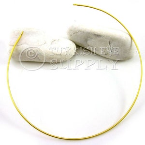 Gold Wire Choker, Choker Blank, Adjustable Choker, Gold Wire Collar, 22k Gold Plated, Minimal Wire Choker Necklace, Wire Cuff Choker, 1Pc image 2