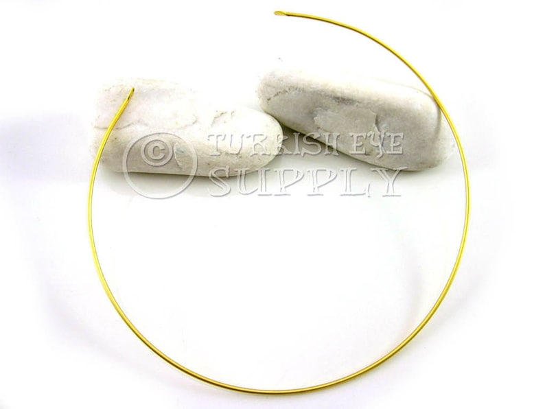 Gold Wire Choker, Choker Blank, Adjustable Choker, Gold Wire Collar, 22k Gold Plated, Minimal Wire Choker Necklace, Wire Cuff Choker, 1Pc image 2