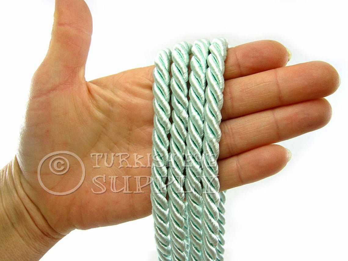 Green Satin Twisted Cord, Wrapped Thread Cord, Artificial Silk Rope, 9mm  Rayon Rope Cord 30/ 0.76m Approx.1 Piece -  Norway