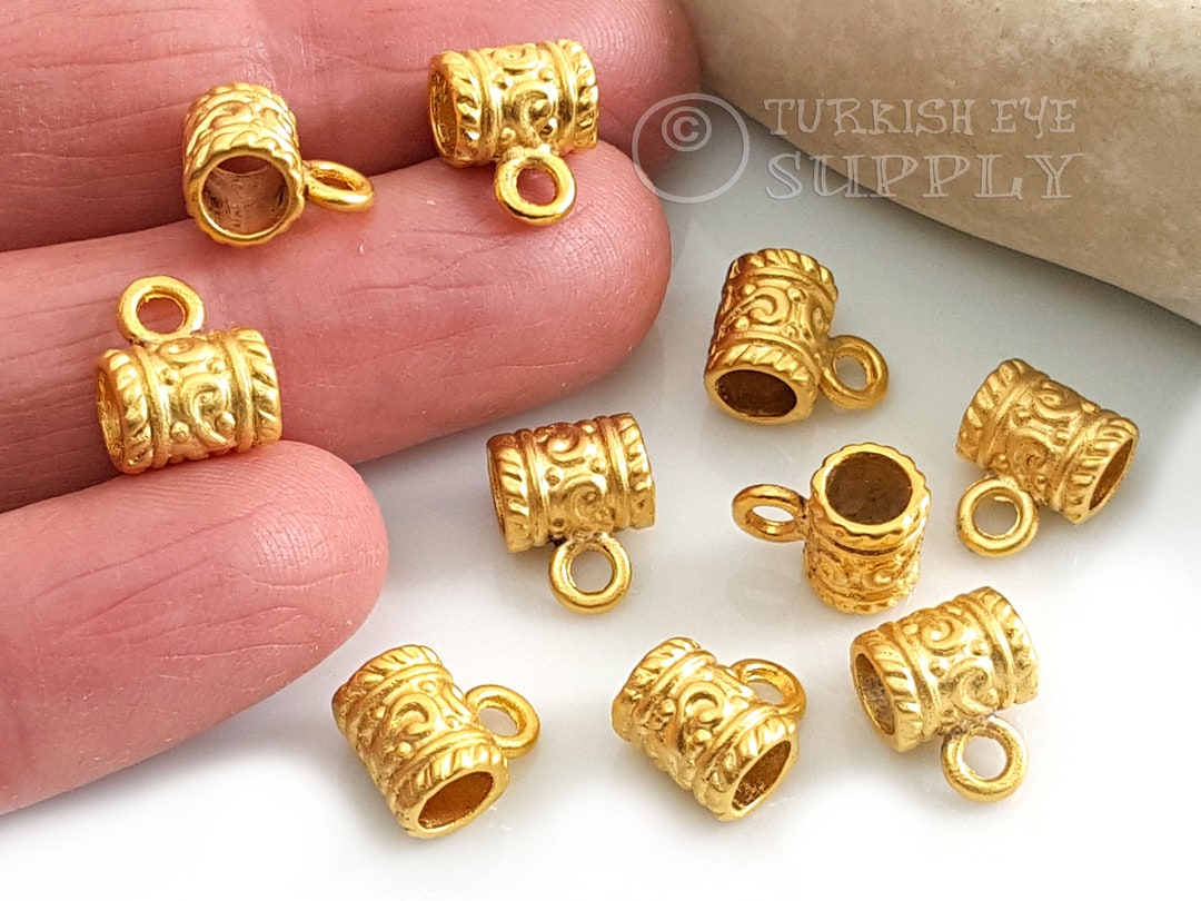 Tribal Gold Pendant Bails Gold Cord Bails Bohemian Jewelry Etsy