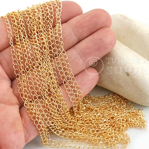 Gold Extender Chain, 2.5x6mm, 1 Meter - 3.3 Feet