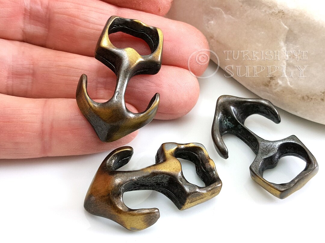 Chiusura a forma di ancora in bronzo, chiusura grande per bracciale con