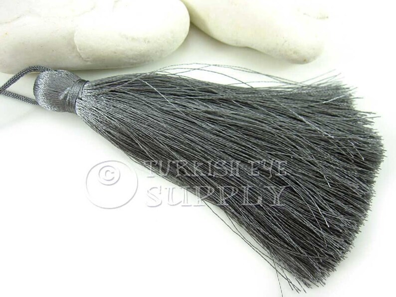 1 pc Home Deco Hand Made Tassel Silk Thread Tassel CC675 Extra Large Thick Gray Thread Tassel Mala Tassel