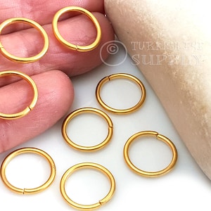 Large Gold Jump Rings, 14mm Jump Rings, 22k Gold Plated Jump Rings, Split Jump Rings, Open Jump Ring Connectors, Jewelry Findings, 15pc