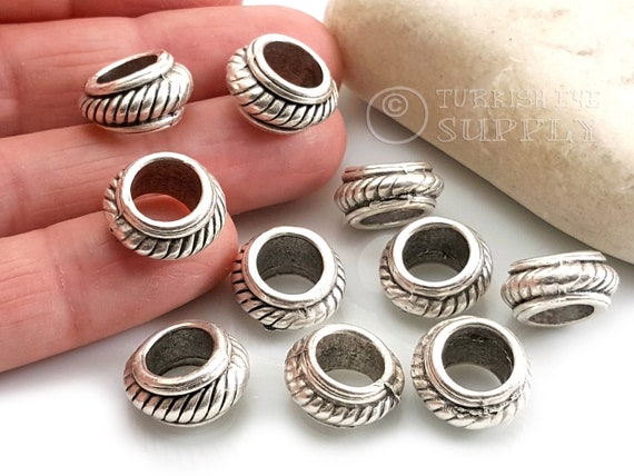 Spacer Bead 8mm Gold Plated Siver with 4mm Hole Slide On Charm Spacer Bead 8mm Gold Plated Siver with 4mm Hole Slide On Charm