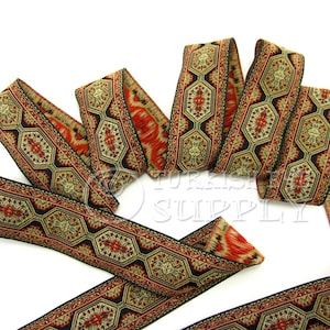 Jacquard Ribbon, Oriental Motive Ribbon, Turkish Carpet Ribbon, Ethnic Ribbon, Woven Border, Jacquard Trim  Embroidered Ribbon, Sewing Trim