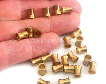 Raw Brass Tube Spacers, Solid Brass Tube Beads, Raw Brass Industrial Jewelry Findings
