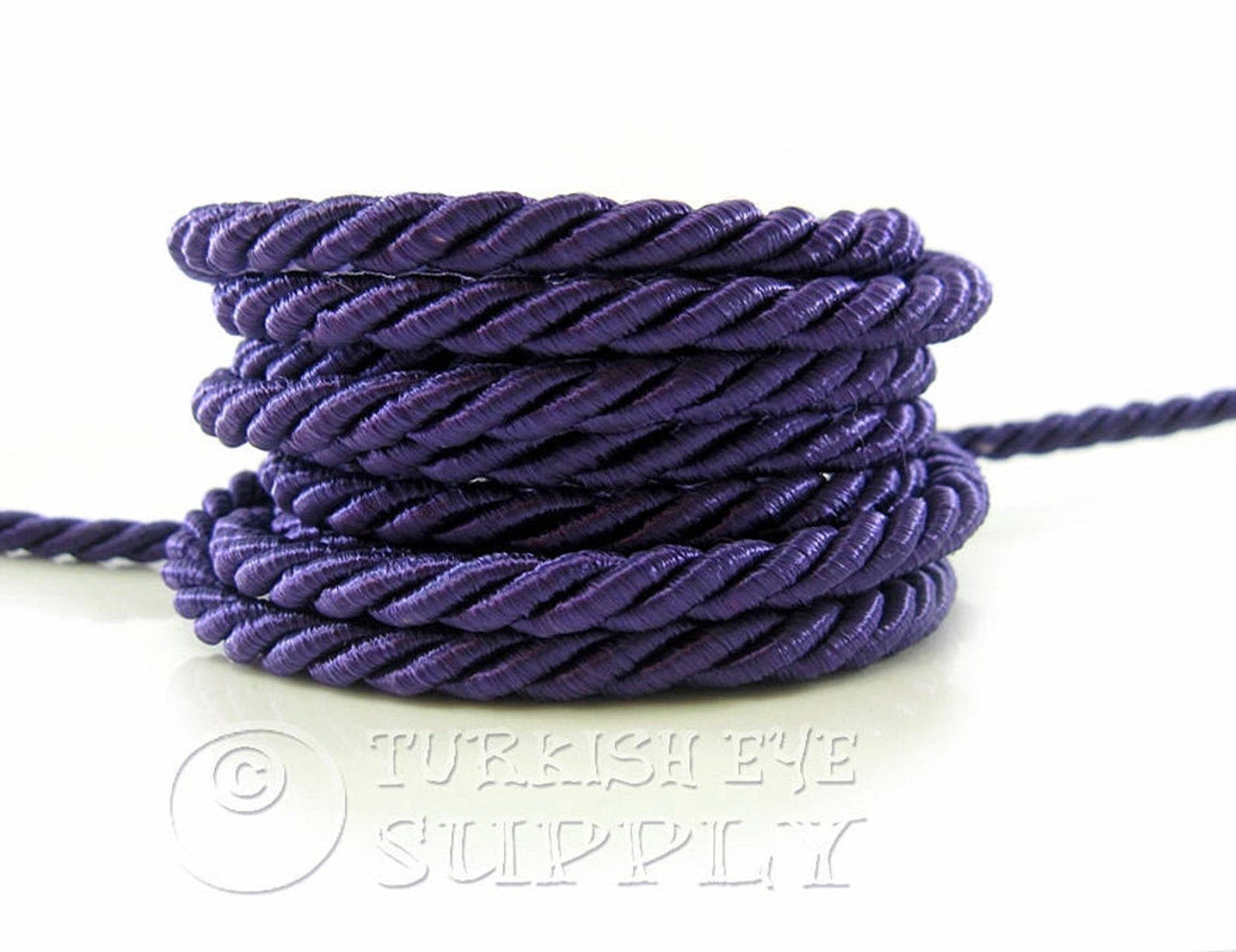 Silk Braid Cord Purple Cord Twisted Silk Rope 7mm Cord 1 Etsy