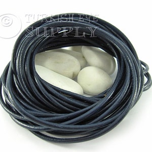 Brown Leather Cord, 5mm Navy Round Leather Cord, Genuine Leather Cord, Leather Lace, Leather Findings, Leather Bracelet, 1 foot