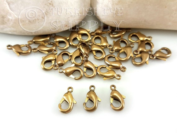 24K Gold Plated Lobster Clasps, 12mm