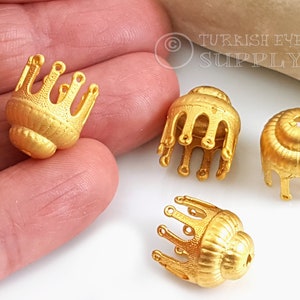 Large Gold Bead Cap, Gold Tassel Cap, Bead Ends, 1 Pc