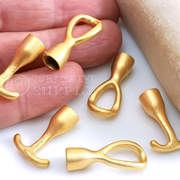 Gold Toggle Clasp, Necklace Hook Clasps, 22k Gold Plated, , Cord End Hook Clasps, Bracelet Clasps, Turkish Jewelry, Clasp Findings, 1 Set