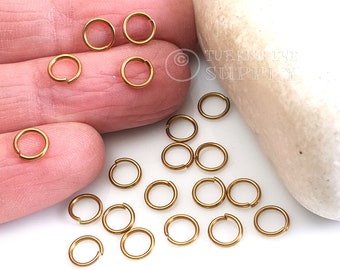 Brass Jump Rings, 6mm Jump Rings, Raw Brass Jump Rings, Split Jump Rings, Open Jump Rings, Ring Connectors, Brass Jewelry Findings