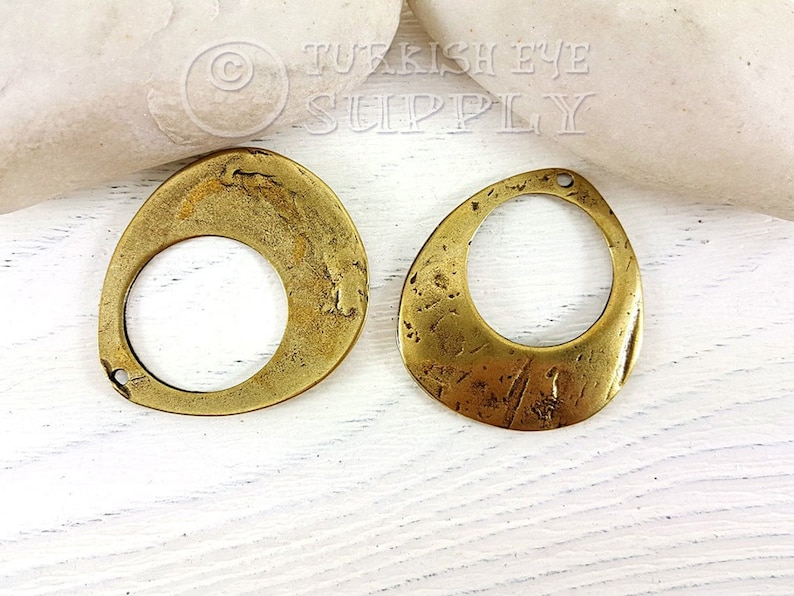 Rustic Loop Pendant Hammered Loop Pendant Bronze Plated 1Pc Bronze Teardrop Pendant Jewelry Component Hammered Oval Loop Pendant