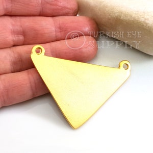 Large Gold Triangle Pendant, Minimalist Geometric Pendant, Triangle Connector, 1Pc