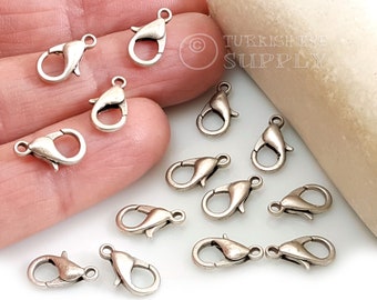 Silver Parrot Clasp, Silver Lobster Clasp, 12x7mm, Silver Plated, Clasp Findings, Jewelry Clasp, Necklace Clasp, Bracelet Clasp,