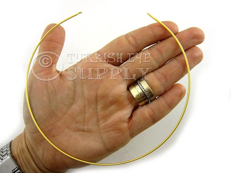 Gold Wire Choker, Choker Blank, Adjustable Choker, Gold Wire Collar, 22k Gold Plated, Minimal Wire Choker Necklace, Wire Cuff Choker, 1Pc image 1