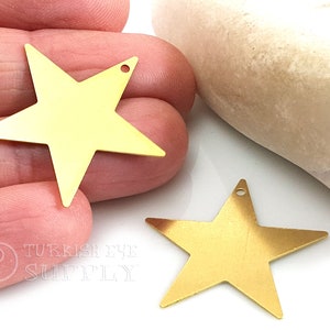Brass Star Charms, Mini Star Charms, Brass Earring Charms, 27x29mm, Star Pendants Charms, Star Jewelry Findings, 20pc