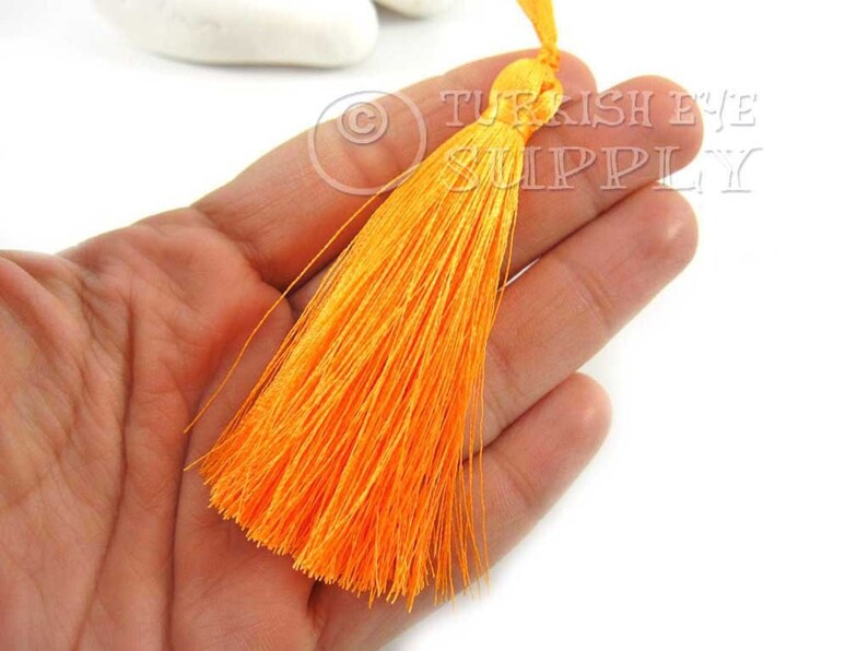 2pc Tassel Earring Findings Blaze Orange Silk Tassel Mala Tassel Key Ring Tassel Turkish Tassel Hand Made Silk Thread Tassel