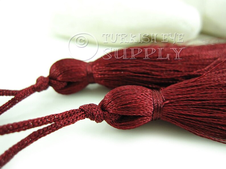 Hand Made Tassel Turkish Tassel CC216 2pc Silk Thread Tassel Mala Tassel Tassel Earring Findings Bordeaux Red Silk Tassel