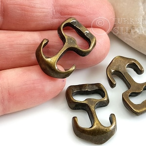 Bronze Anchor Clasp, Anchor Bracelet Clasp, Anchor Bracelet Connector, Leather Cord Bracelet Clasps, Nautical Bracelet Findings