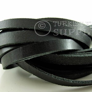 Black Flat Leather Strip, Genuine Leather Strap, 14mm Real Leather Cord, Wide Strap Lace, Flat Leather Strapping, Leather Bracelet, 20cm