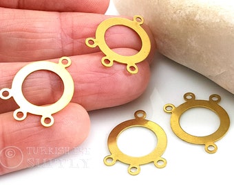 Brass Hoop Hoop Connector Charms, Round Connectors, Chandelier Earring Blanks, Connector Hoop Findings, Raw Brass Earring Connectors