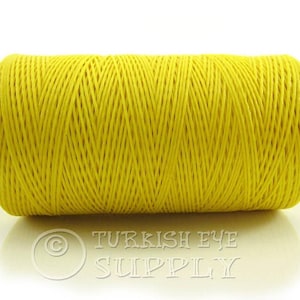 Yellow 1mm Waxed Cord, Beading Cord, Macrame Cord, Friendship Bracelet Cord, Leather Bracelet Waxed Cord, Waxed Thread, Jewelry Supplies,