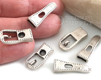 Silver Bracelet Clasp, Large Silver Clasp, Interlocking Buckle Clasp, Flat Leather Bracelet Clasp, Bracelet Findings, 2 Sets
