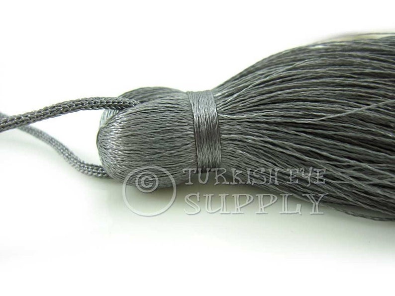 1 pc Home Deco Hand Made Tassel Silk Thread Tassel CC675 Extra Large Thick Gray Thread Tassel Mala Tassel