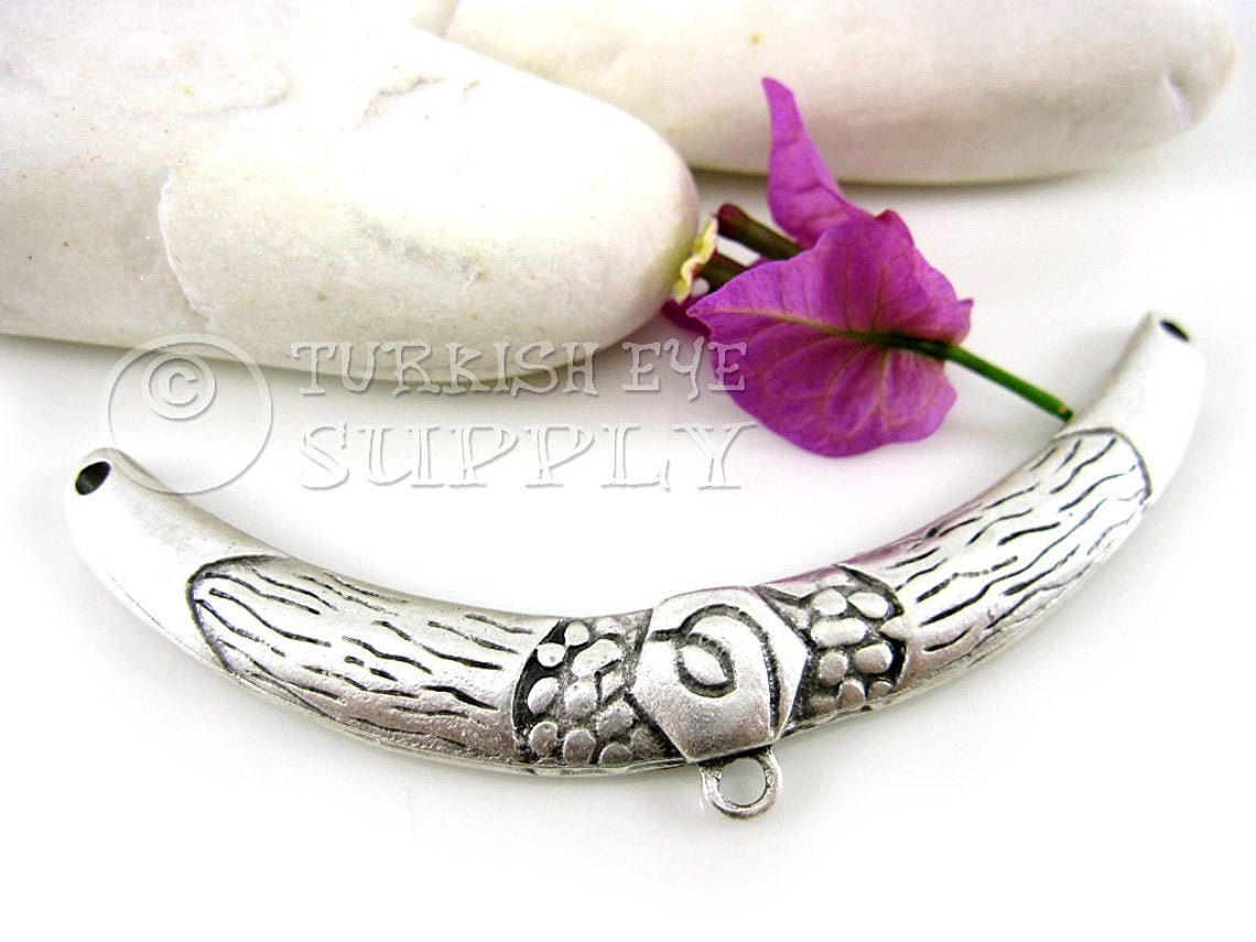 Connettore per ciondoli in argento placcato argento antico (34 x 19 mm) G19359 - Italia