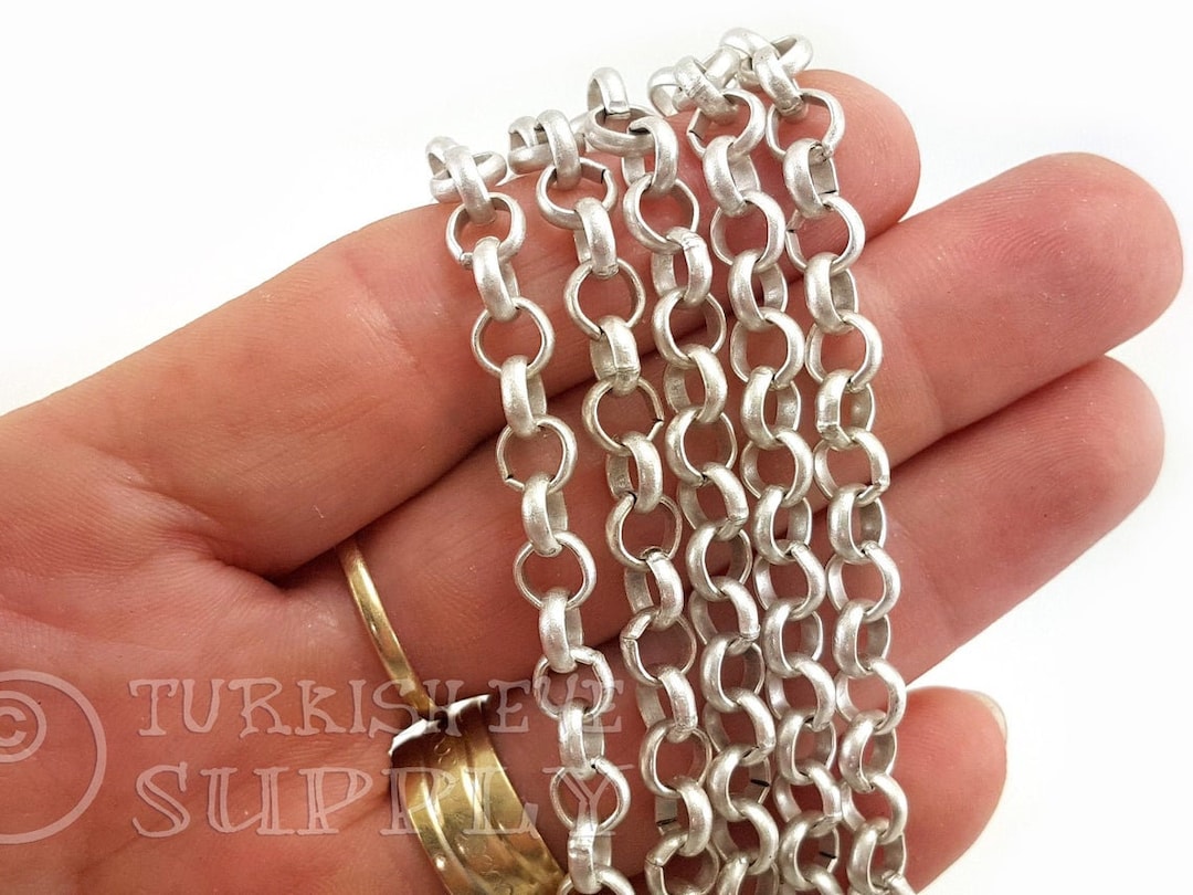Silver Rolo Chain, 6mm Rolo Chain, Large Silver Chain, 1 Meter - 3.3 ...