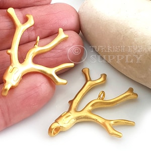 Gold Coral  Branch Charm, Gold Coral Pendant, Gold Coral Jewelry Findings, 1pc