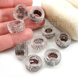 Artisan Handmade Traditional Turkish Beads, Large Round Beads, Clear Glass Beads