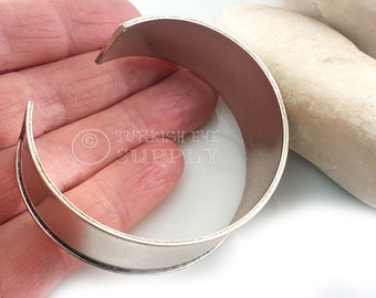 Silver Cuff Bracelet Blank, Bangle Bracelet Findings, Silver Bracelet Jewelry, 1Pc
