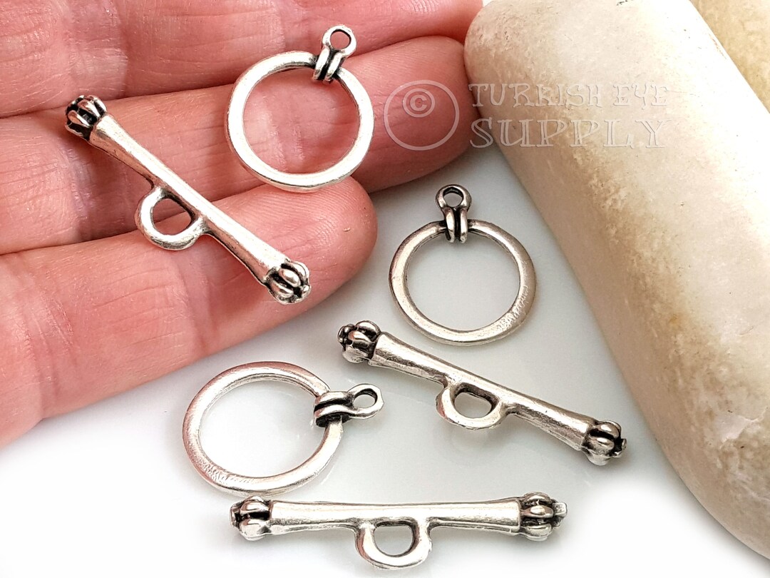 Silver Toggle Clasps, Large Silver Clasp, T Bar Clasp, Silver Toggle ...