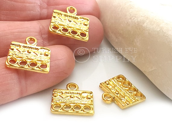 Multi Strand Rectangle Connector, Gold Tribal Necklace Connector, Multiple  Loop Earring Charms, Gold Findings, Chandelier Earring Links, 4pc 