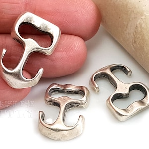 Silver Anchor Clasp, Anchor Bracelet Clasp, Anchor Bracelet Connector, Leather Cord Bracelet Clasps, Nautical Bracelet Findings