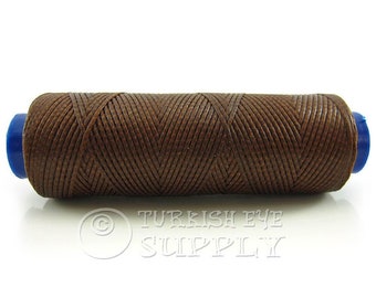 Brown 1mm Waxed Cord, Beading Cord, Macrame Cord, Friendship Bracelet Cord, Leather Bracelet Waxed Cord, Waxed Thread, Jewelry Supplies,