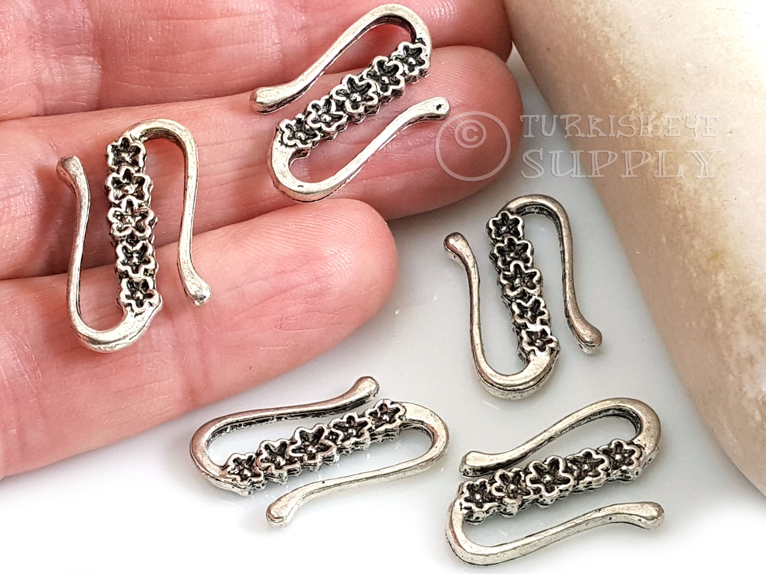 Silver S Hook Clasps, Silver Hook Clasps, Bracelet Clasp