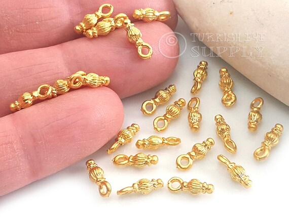 Mini Gold Drop Charms, 22k Gold Plated Tiny Charms, Tribal Jewelry Charms,  20pc - Etsy