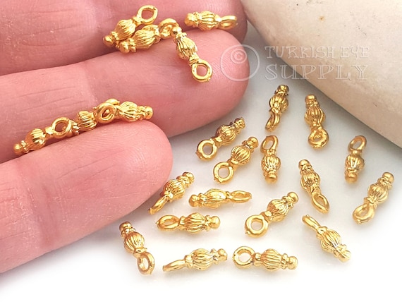 Mini Gold Drop Charms, 22k Gold Plated Tiny Charms, Tribal Jewelry Charms,  20pc - Etsy