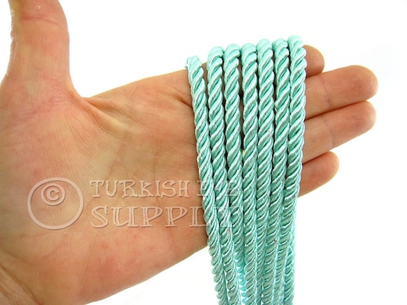 Silk Braid Cord, Mint Green Cord, Twisted Silk Rope, 5mm Cord, 1 Meter,  Rayon Satin Cord, Necklace Cord, Bracelet Cord, Jewelry Supplies -   Canada