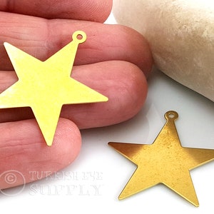 Brass Star Charms, Mini Star Charms, Brass Earring Charms, 29x30mm, Star Pendants Charms, Star Jewelry Findings, 20pc