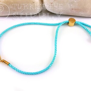 Cord Bracelet Blank, Turquoise Adjustable Bracelet Blank, Sliding  Gold Clasp, Friendship Bracelet Blank, Cord Bracelet Connector, 2mm