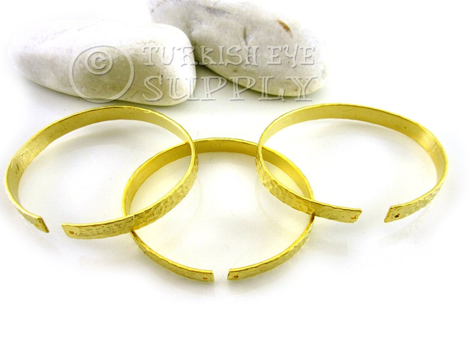 Hammered Gold Cuff Bracelet 22k Gold Plated Blank Bangle Etsy