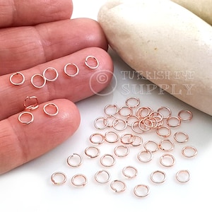 5mm Rose Gold Plated Jump Rings, Split Jump Rings, Open Jump Ring Jewelry Findings, 75pc